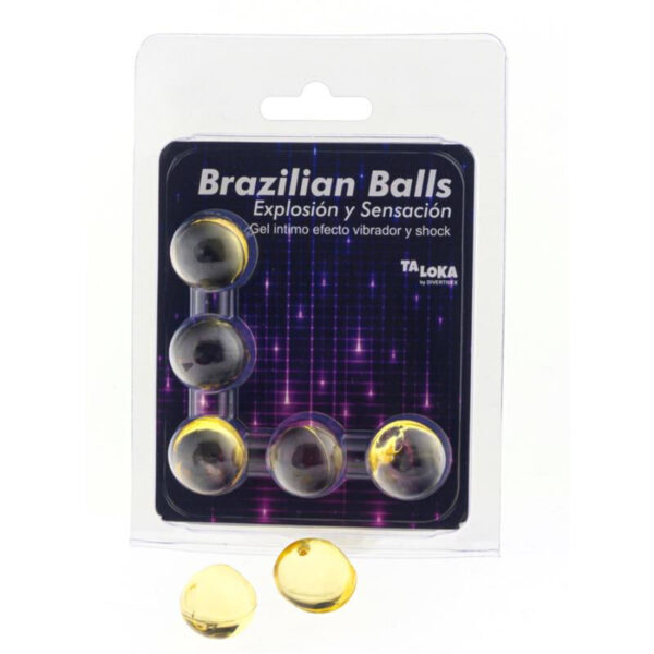 Taloka – Brazilian Balls Gel Excitante Efecto Vibración Y Shock 5 Bolas