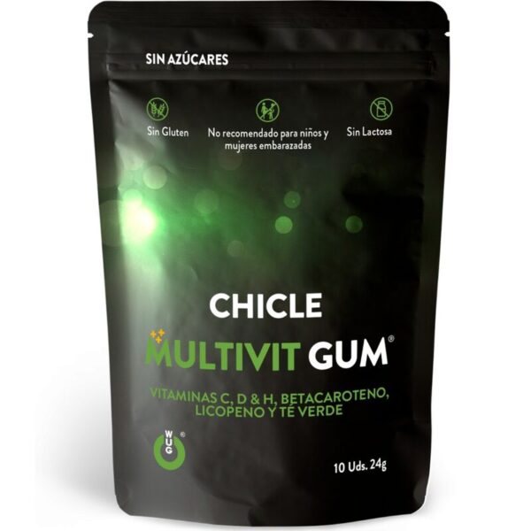 Wug Gum – Multivit Chicle Vitamina C. H. D. Betacaroteno. Licopeno Y Té Verde 10 Unidades