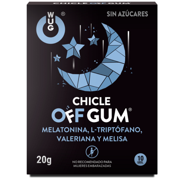 Wug Gum – off Chicle Valeriana. Triptófano. Melisa Y Melatonina 10 Unidades - Imagen 2