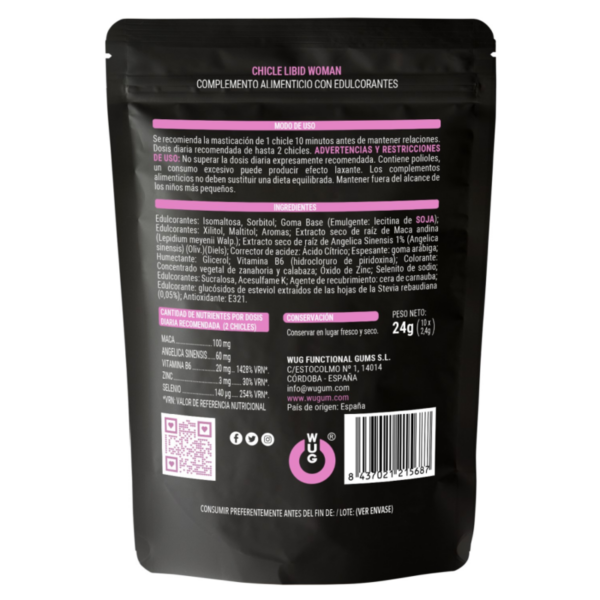 Wug Sex Sense – Libid Woman Chicle Aumento Libido Mujer 10 Unidades - Imagen 2
