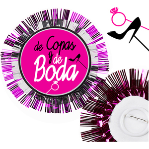 6 Escarapelas Chic DE Copas Y DE Boda 14cm