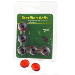 5 Brazilian Balls Explosion DE Aromas Gel Intimo – Fresa