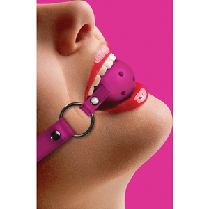 Ouch Mordaza Con Cintas DE Cuero Rosa
