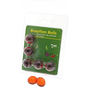5 Brazilian Balls Explosion DE Aromas Gel Intimo – Fresa Y Cereza