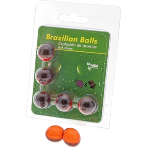 5 Brazilian Balls Explosion DE Aromas Gel Intimo – Fresa Y Chocolate