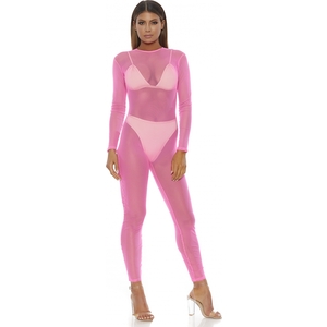 Body DE Malla Micro Net Mock Net – Rosa