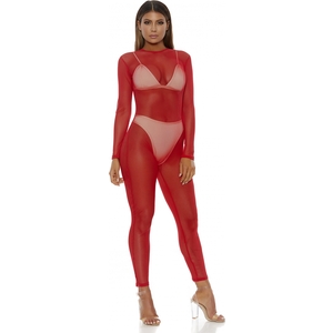 Body DE Malla Micro Net Mock Net – Rojo