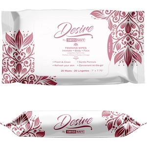 Swiss Navy Desire Pack DE 6 Display Toallitas Femeninas Sin Perfume – 25uds