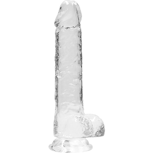 20cm Pene Realistico Con Testiculos – Transparente