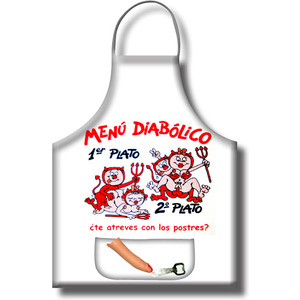 Delantal Menu Diabolico Con Abridor