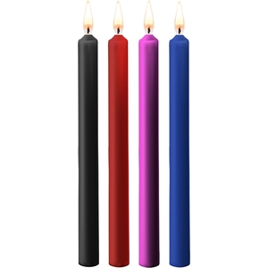 Teasing Wax Velas Largas- Parafina- 4-pack – Colores Surtidos
