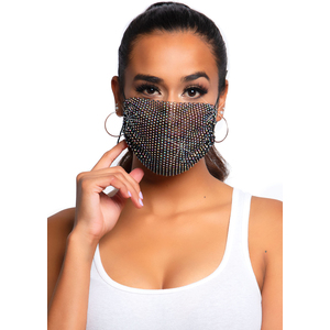 Leg Avenue Mascarilla Harlow Rhinestone – Negro