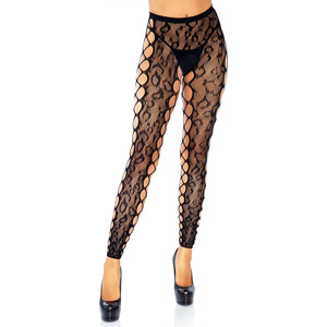 Leg Avenue Medias Sin Pies DE Encaje Leopardo