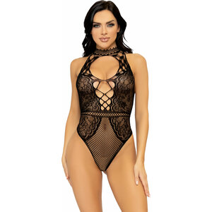 Leg Avenue –  Body DE Red Y Encaje – Negro