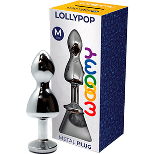 Wooomy Lollypop Plug Metal Double Ball Talla M – Color Blanco