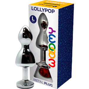 Wooomy Lollypop Plug Metal Double Ball Talla L – Color Rojo
