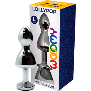 Wooomy Lollypop Plug Metal Double Ball Talla L – Color Blanco