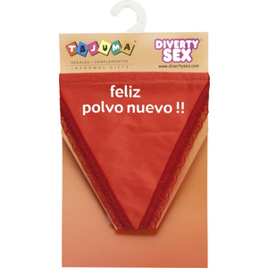 Tanga Rojo Chica Feliz Polvo