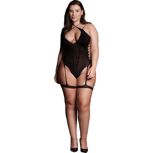 Le Désir-shade-metis Xvi – Body Con Ligueros Y Escote Cruzado – Talla Grande