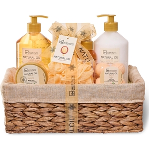 Set Cesta Mimbre Cosmética Natural Oil 8 Piezas