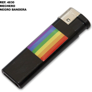 Mechero Electrico Negro Con Bandera Lgbt