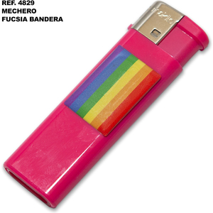 Mechero Electrico Fuscia Con Bandera Lgbt