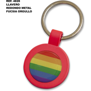 Llavero Rendondo Metal Fuscia