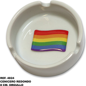Cenicero Redondo Bandera Lgbt 8 Mm