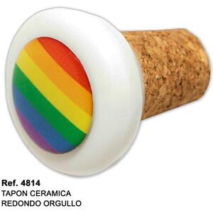 Tapon Ceramica Corcho Redondo Con Bandera Lgbt