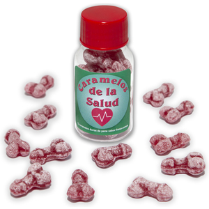 Bote DE 12 Caramelos DE Pito DE LA Salud DE Sabor Fresa-cereza