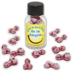 Bote DE 12 Caramelos DE Pito DE LA Alegria DE Sabor Fresa-cereza