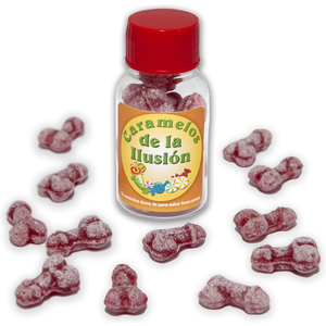 Bote DE 12 Caramelos DE Pito DE LA Ilusion DE Sabor Fresa-cereza