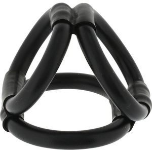 Tri Ring Cock Arnés Negro
