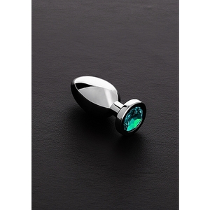 Jeweled Plug Metálico Pequeño Con Perla Azul Claro