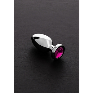 Jeweled Plug Metálico Pequeño Con Perla Rosa