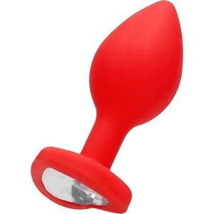 Diamond Heart Butt Plug – Regular – Rojo