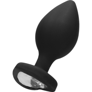 Diamond Heart Butt Plug – Extra Grande – Negro