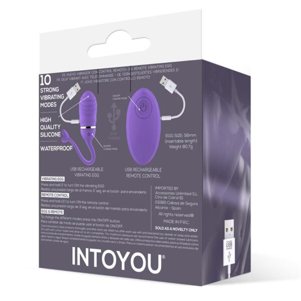 Huevo Vibrador Control Remoto Odise Usb Silicona Púrpura - Imagen 3