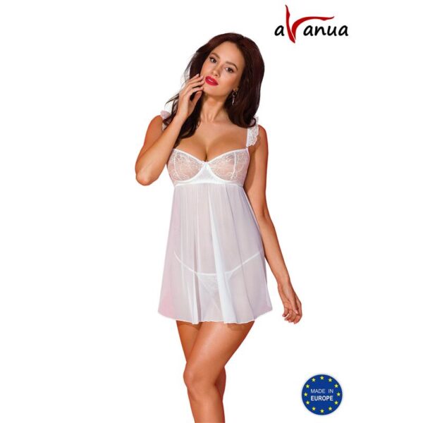 Milagros Chemise Y Tanga Blanco S/M