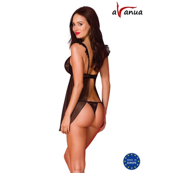 Milagros Chemise Y Tanga Negro S/M - Imagen 2