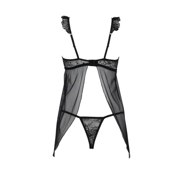 Milagros Chemise Y Tanga Negro S/M - Imagen 4
