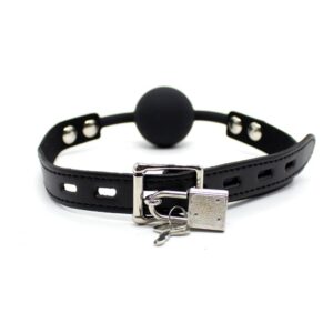 Mordaza DE Bola DE Silicona 4 Cm Con Candado Negro