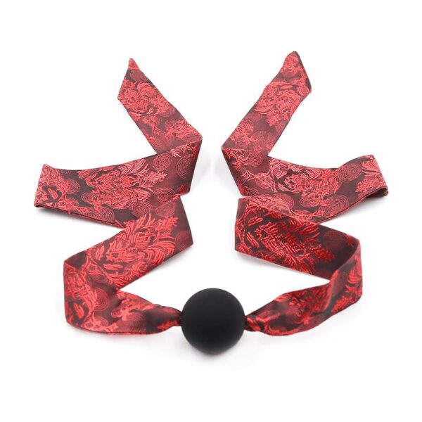 Mordaza DE Bola Lisa Silicona Negro/rojo - Imagen 3
