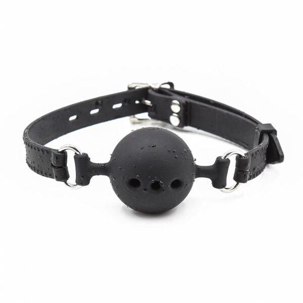 Mordaza DE Bola Transpirable Silicona 4 Cm Talla S Negro - Imagen 2
