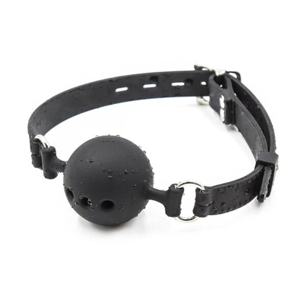 Mordaza DE Bola Transpirable Silicona 4 Cm Talla S Negro - Imagen 4