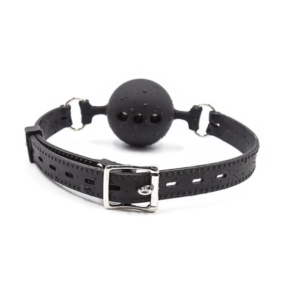Mordaza DE Bola Transpirable Silicona 5 Cm Talla L Negro - Imagen 2