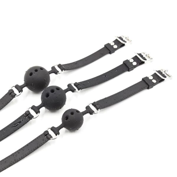 Mordaza DE Bola Transpirable Silicona 5 Cm Talla L Negro - Imagen 3