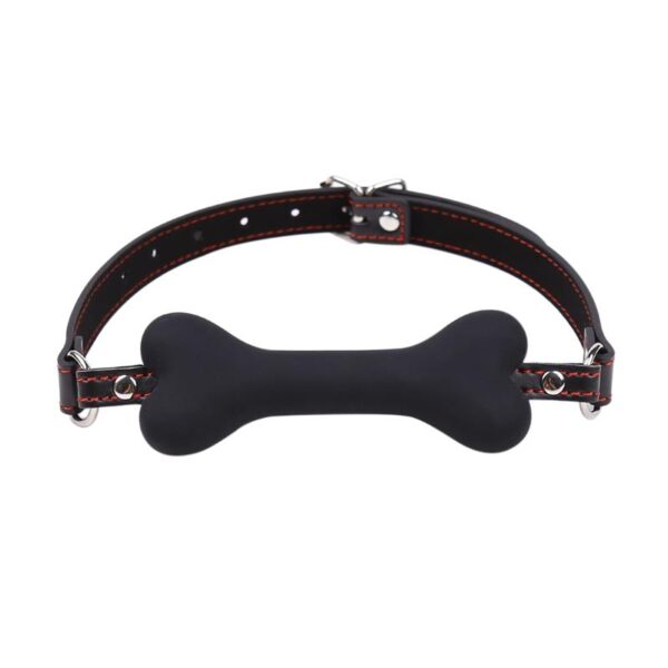Mordaza Forma DE Hueso Silicona 12 Cm Negro - Imagen 2