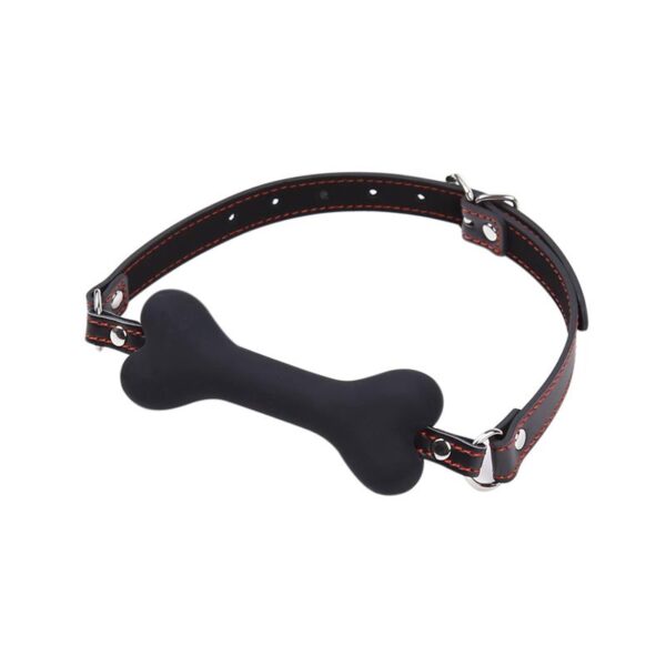 Mordaza Forma DE Hueso Silicona 12 Cm Negro - Imagen 3