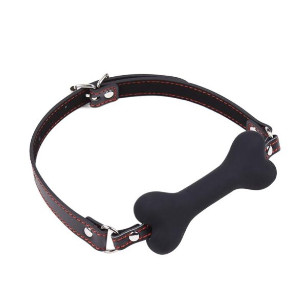Mordaza Forma DE Hueso Silicona 12 Cm Negro